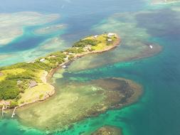Top view of the islands and the sea
