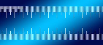 measurement bar on a blue background