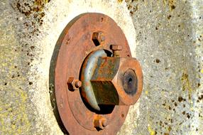 rusty bolt in the wall