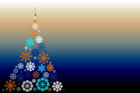 Christmas tree snowflakes colored