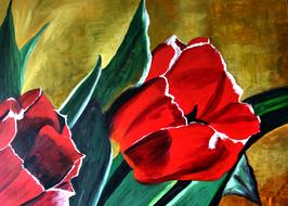 drawing of a tulip on the wall