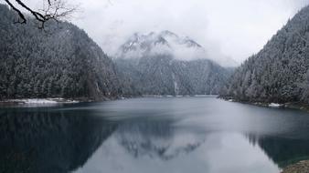 Spring Jiuzhaigou Snow Mountain