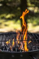 hot fire on the grill