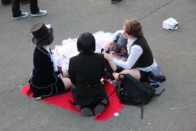 cute girls in suits on the street