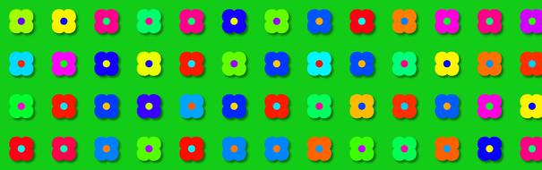 banner with colored flowers