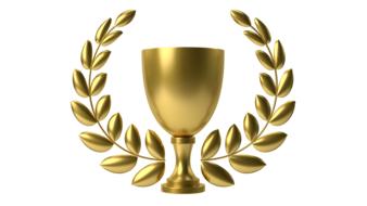 gold cup on a white background