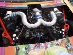 car engine on a colored background