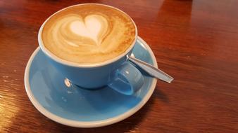 coffee in blue mug