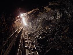 coal mine with lights