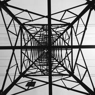 wire tower on gray background