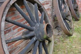 old wheels on the farm