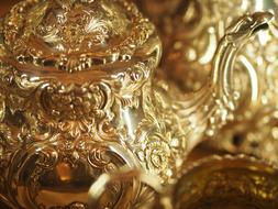 gold patterned teapot