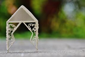 white pergola sculpture