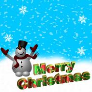 snowman christmas snow lettering