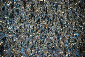 crystal reflection on the sculpture