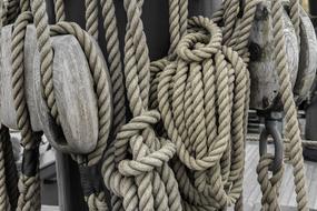 ropes on boats landscape view