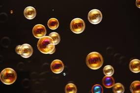 golden soap bubbles