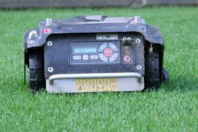 robot lawn mower on the grass