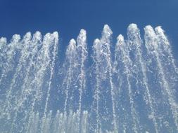 high waterfall in the blue sky