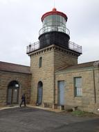 california lighthouse stone wall