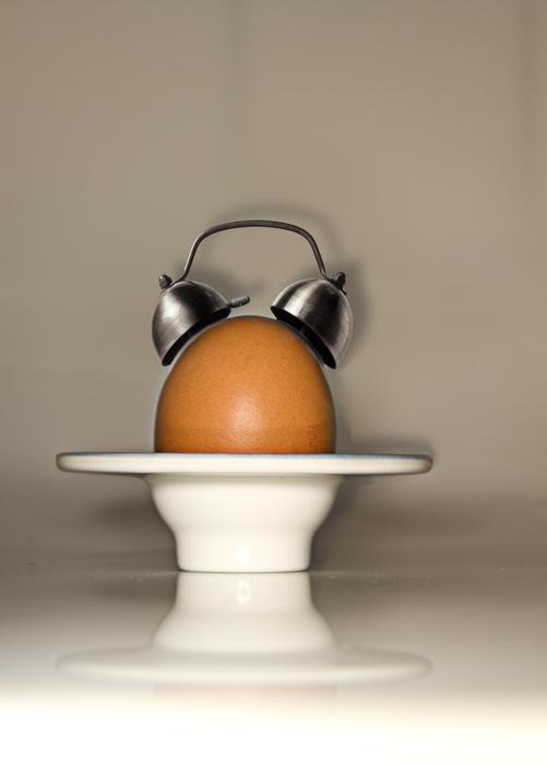 alarm clock in the shape of an egg