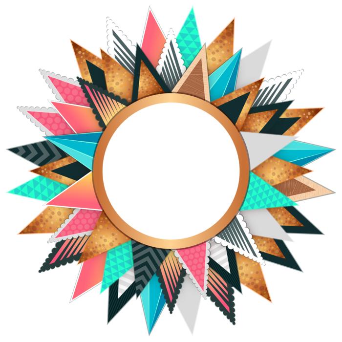 circle frame colorful design
