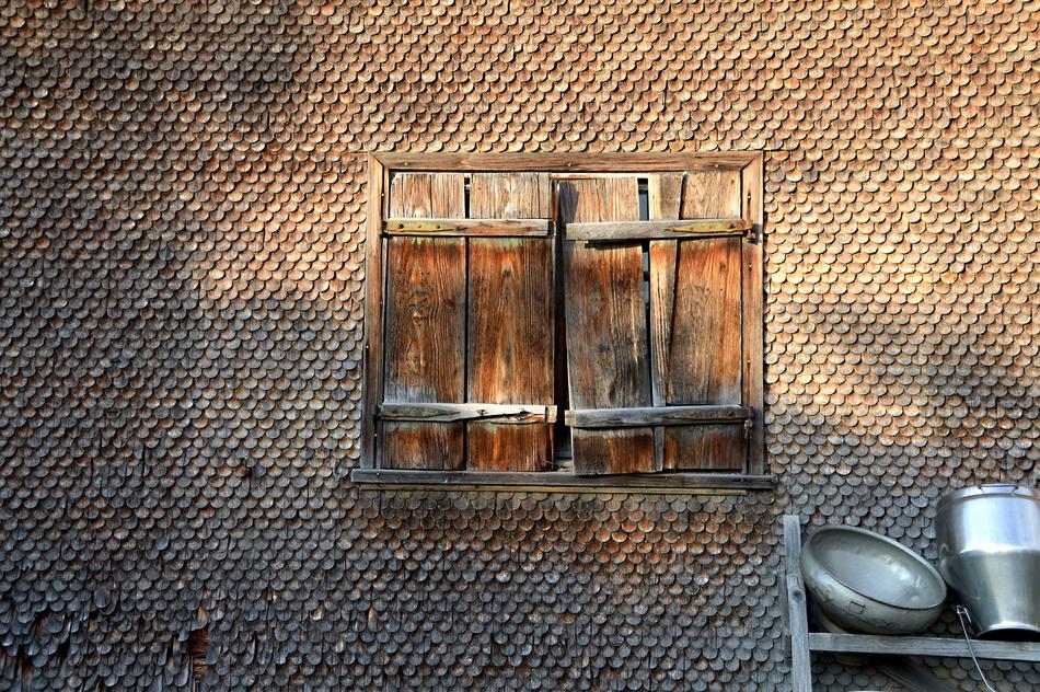 shutters old wooden window