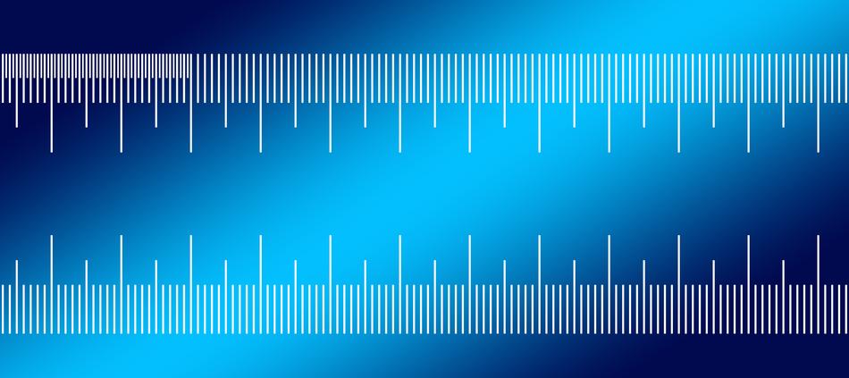 measurement bar on a blue background