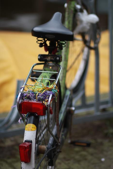 Rear bicycle headlight decorated