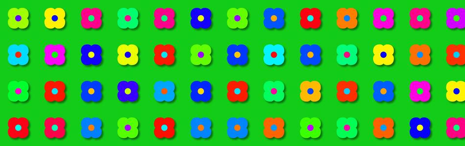 banner with colored flowers