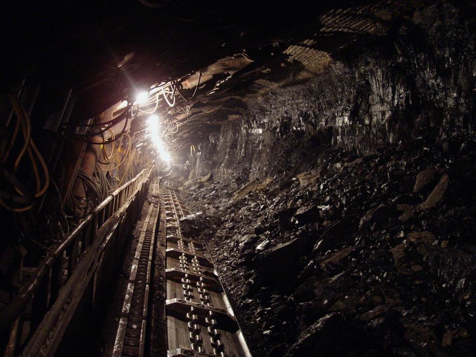 coal mine with lights