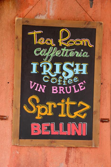 colored signage in a cafe