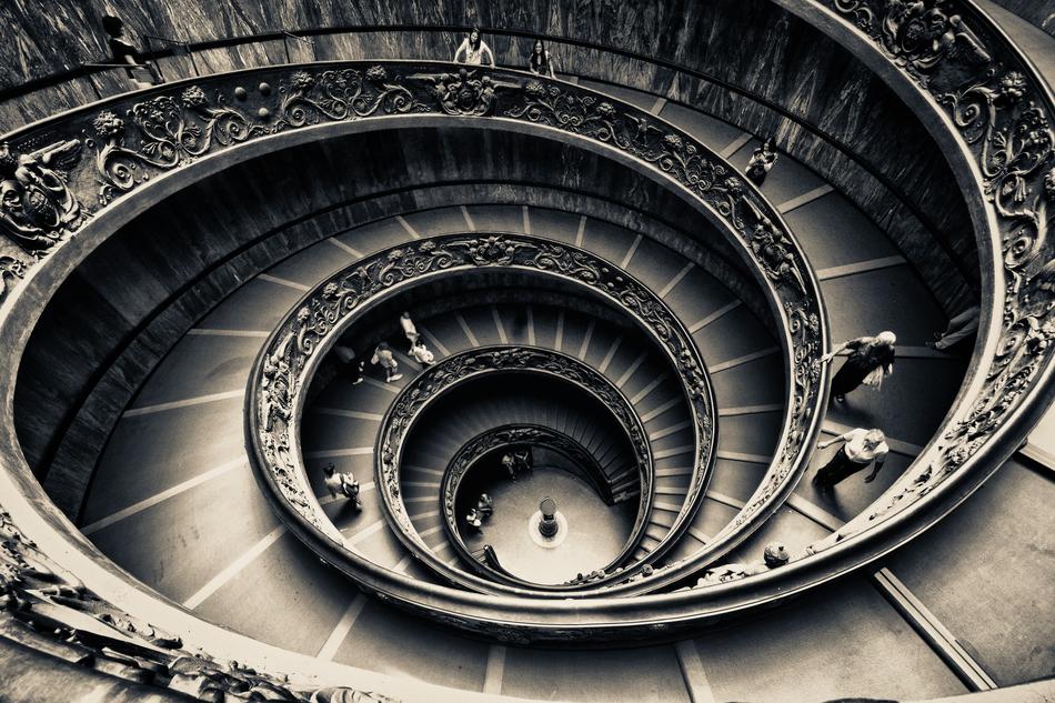 twisted stairs in the building