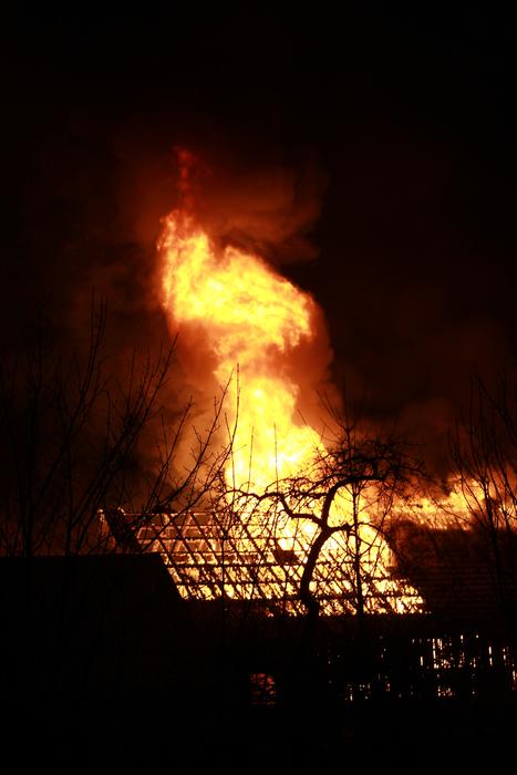 burning flames in the distance