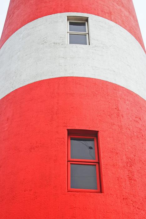 red and white building with windows