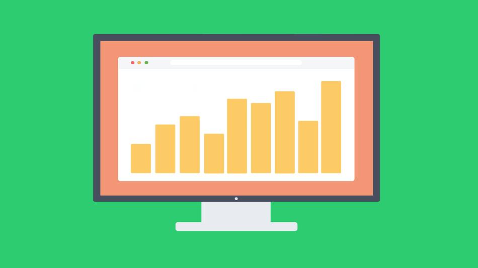 graphic web site on the monitor