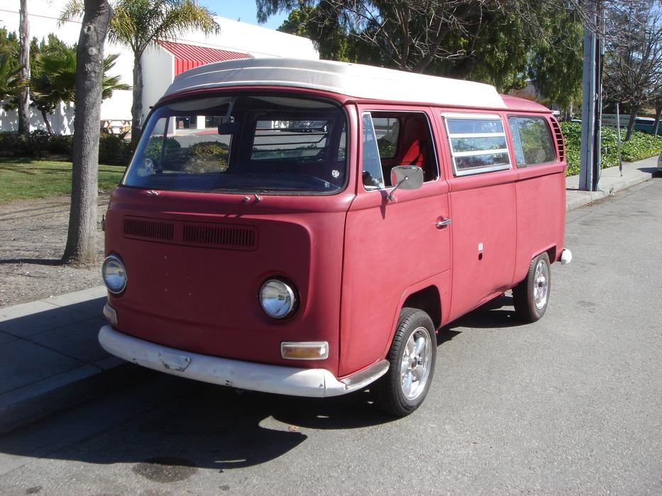 red mini bus