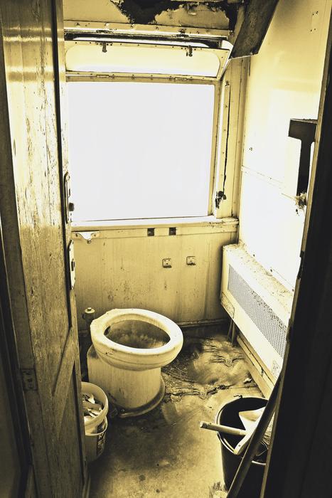 dirty train toilet