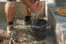 Worker Tiler with water