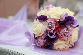 Flower Bridal Bouquet Purple