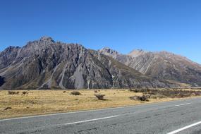 Scenic mountains and road