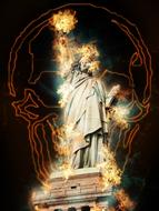 American sculpture in lights