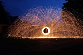 bright lines and sparks of light