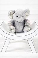 soft toy elephant on a chair