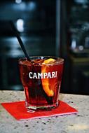 cold cocktail with orange