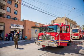 people fire truck yard