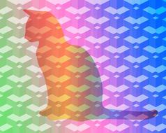kitty rainbow tessellation drawing