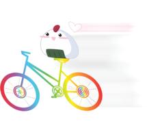 rainbow chicken bicycle