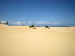 sand dunes, blue sky, clouds