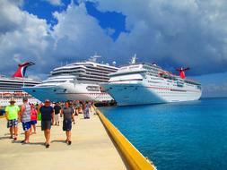 tourist recreation near the yacht